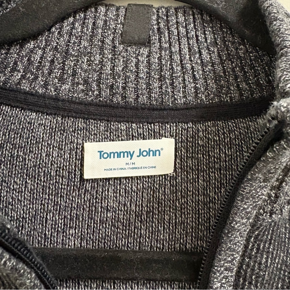 Tommy John Men's Gray Quarter Zip Cotton Blend Sweater - Size Medium‎ - Picture 5 of 8